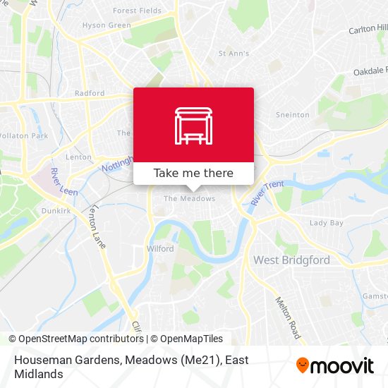 Houseman Gardens, Meadows (Me21) map