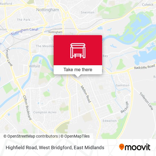 Highfield Road, West Bridgford map
