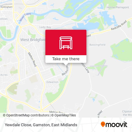 Yewdale Close, Gamston map