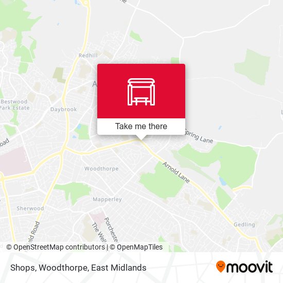 Shops, Woodthorpe map