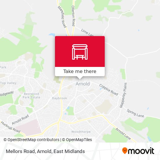 Mellors Road, Arnold map