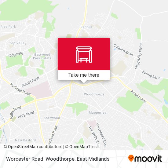 Worcester Road, Woodthorpe map