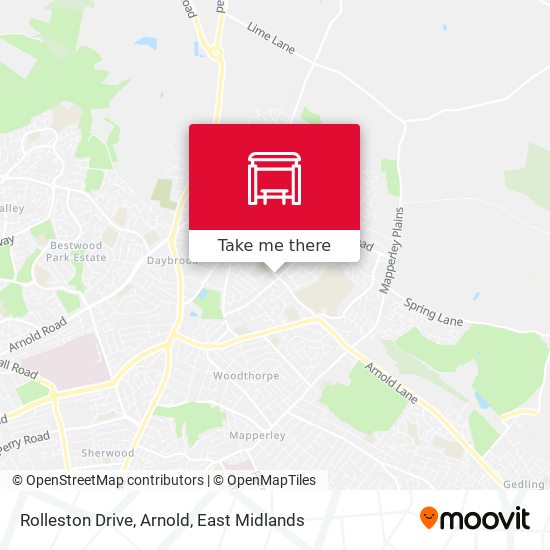 Rolleston Drive, Arnold map