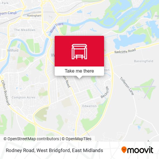 Rodney Road, West Bridgford map