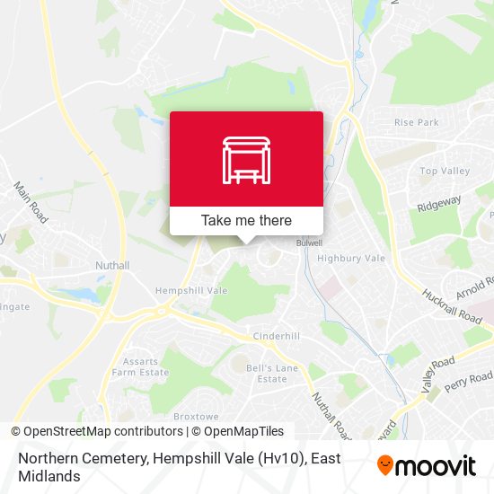 Northern Cemetery, Hempshill Vale (Hv10) map