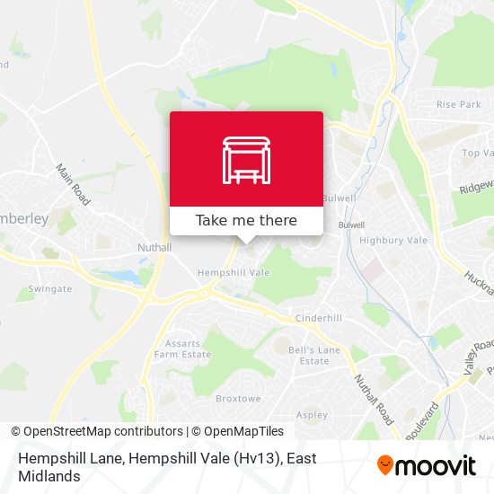 Hempshill Lane, Hempshill Vale (Hv13) map
