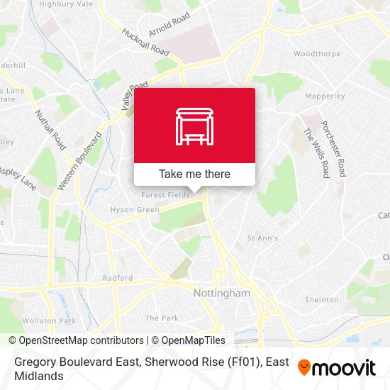 Gregory Boulevard East, Sherwood Rise (Ff01) map