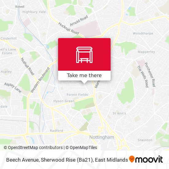 Beech Avenue, Sherwood Rise (Ba21) map