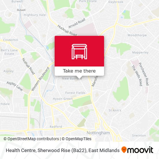 Health Centre, Sherwood Rise (Ba22) map