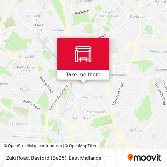 Zulu Road, Basford (Ba25) map