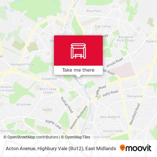 Acton Avenue, Highbury Vale (Bu12) map