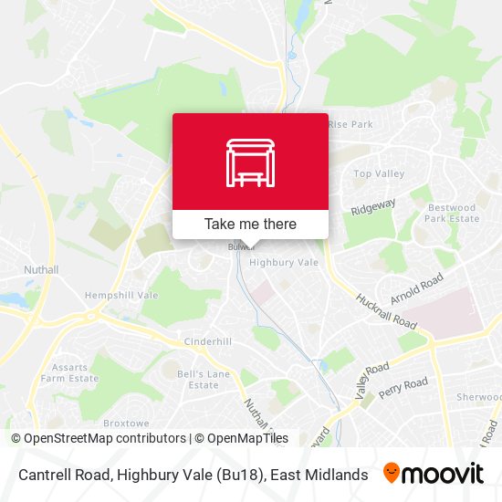 Cantrell Road, Highbury Vale (Bu18) map