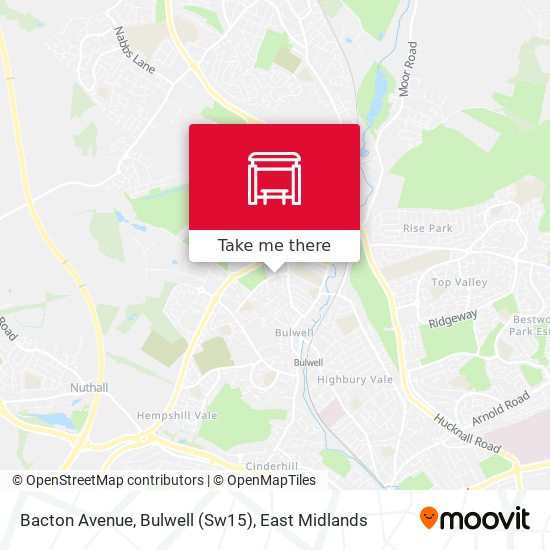 Bacton Avenue, Bulwell (Sw15) map