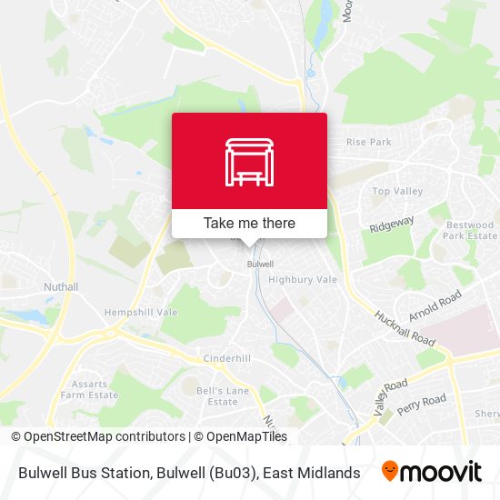 Bulwell Bus Station, Bulwell (Bu03) map