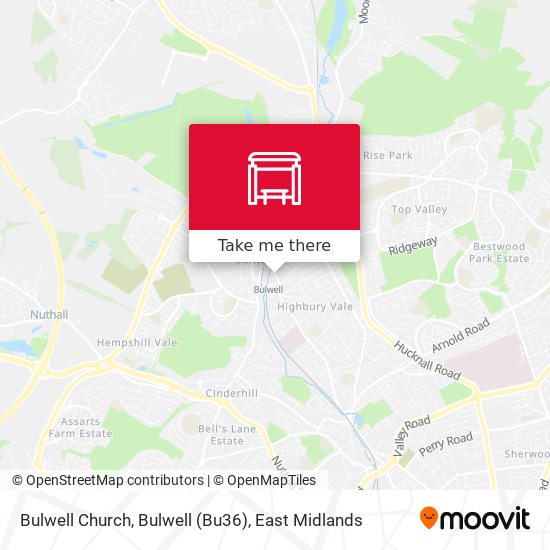Bulwell Church, Bulwell (Bu36) map