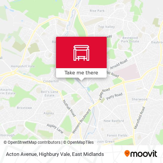 Acton Avenue, Highbury Vale map