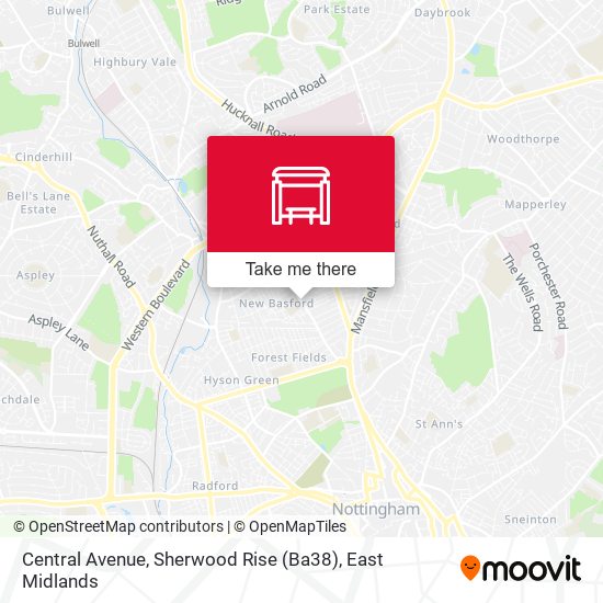 Central Avenue, Sherwood Rise (Ba38) map