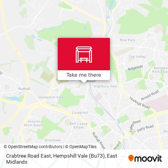 Crabtree Road East, Hempshill Vale (Bu73) map