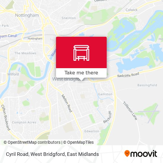 Cyril Road, West Bridgford map