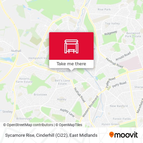 Sycamore Rise, Cinderhill (Ci22) map