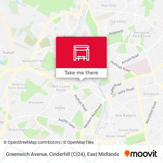 Greenwich Avenue, Cinderhill (Ci24) map