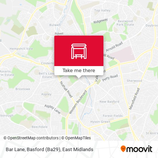 Bar Lane, Basford (Ba29) map
