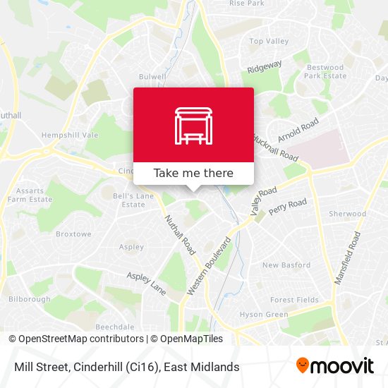 Mill Street, Cinderhill (Ci16) map
