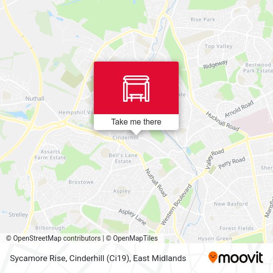 Sycamore Rise, Cinderhill (Ci19) map