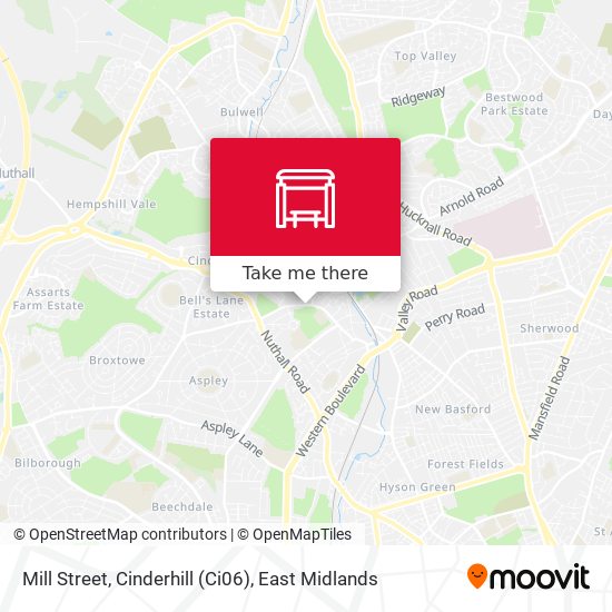 Mill Street, Cinderhill (Ci06) map