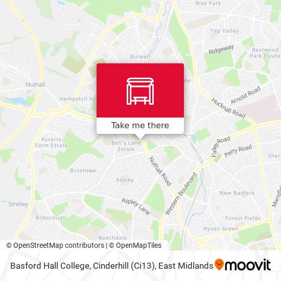 Basford Hall College, Cinderhill (Ci13) map