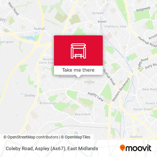 Coleby Road, Aspley (As67) map