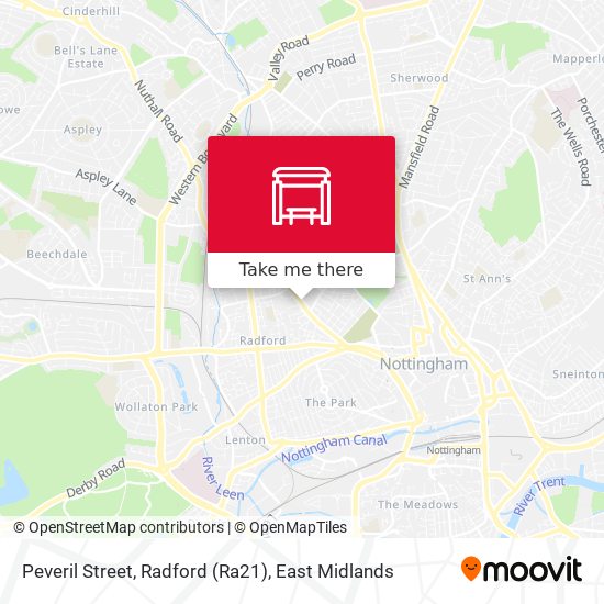 Peveril Street, Radford (Ra21) map