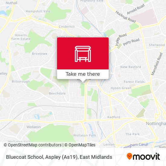 Bluecoat School, Aspley (As19) map