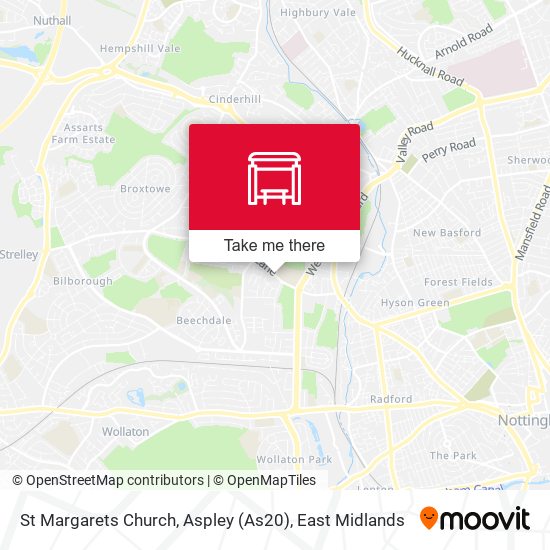 St Margarets Church, Aspley (As20) map