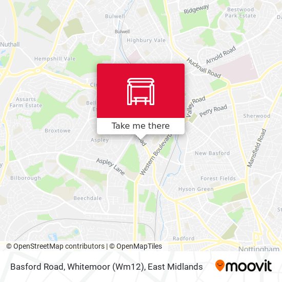 Basford Road, Whitemoor (Wm12) map