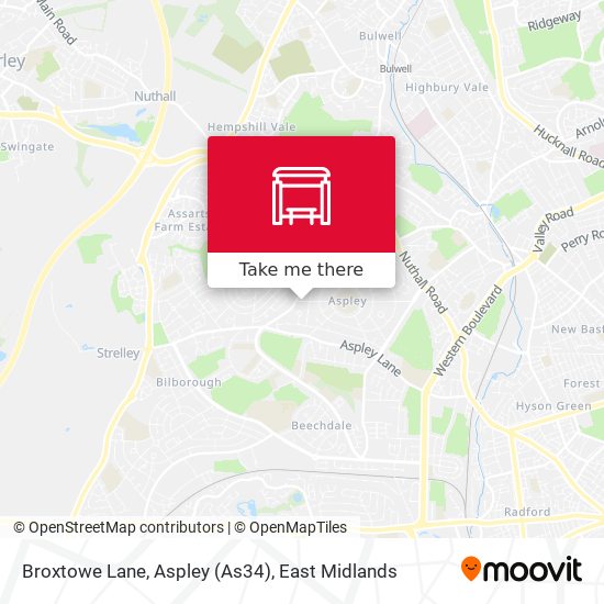 Broxtowe Lane, Aspley (As34) map