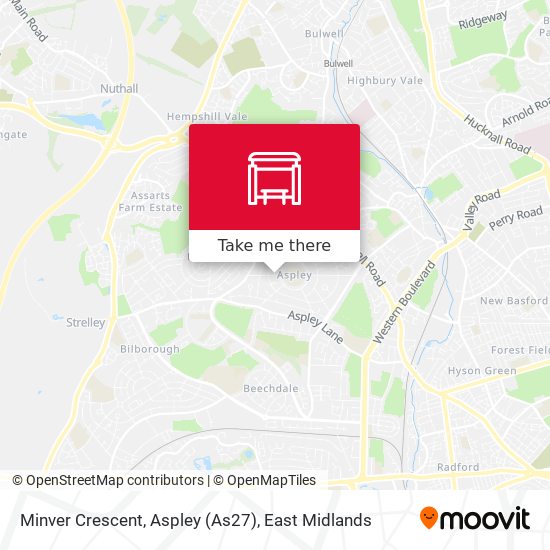 Minver Crescent, Aspley (As27) map