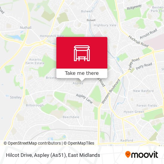 Hilcot Drive, Aspley (As51) map