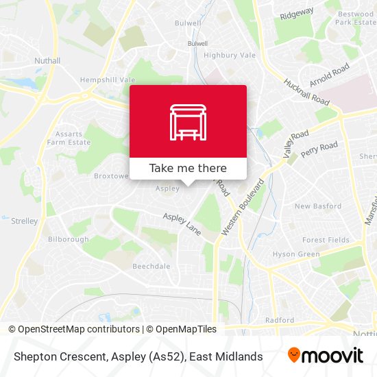 Shepton Crescent, Aspley (As52) map