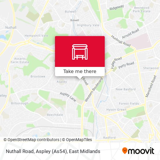 Nuthall Road, Aspley (As54) map