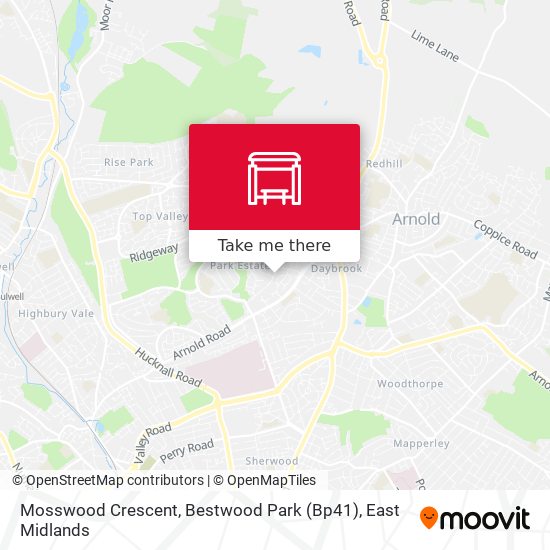 Mosswood Crescent, Bestwood Park (Bp41) map