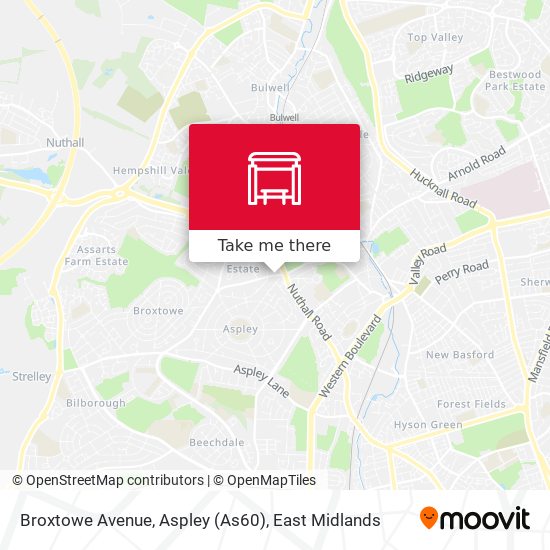 Broxtowe Avenue, Aspley (As60) map
