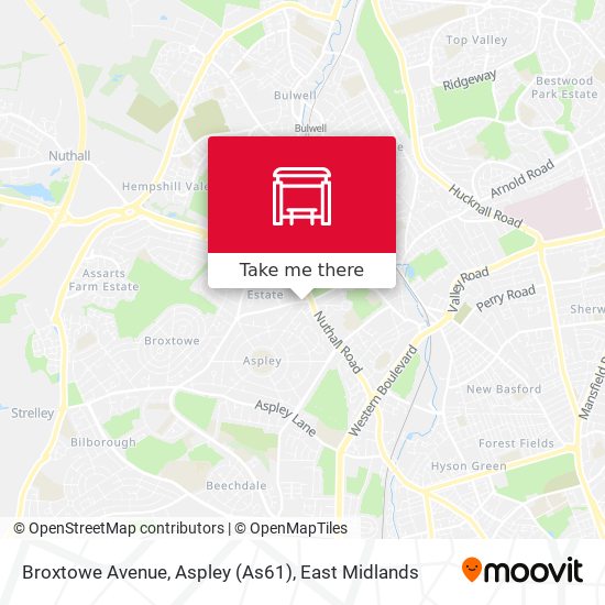 Broxtowe Avenue, Aspley (As61) map