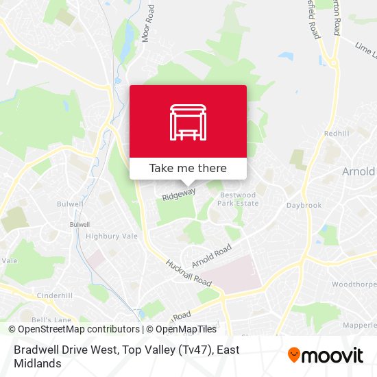 Bradwell Drive West, Top Valley (Tv47) map