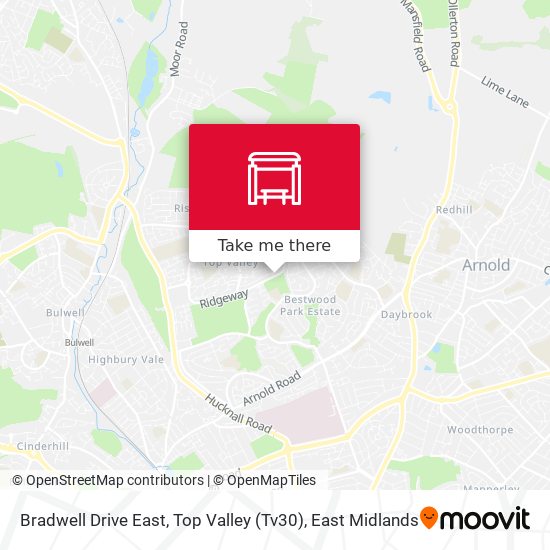 Bradwell Drive East, Top Valley (Tv30) map