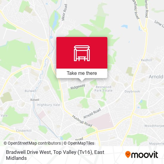 Bradwell Drive West, Top Valley (Tv16) map