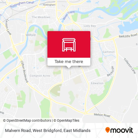 Malvern Road, West Bridgford map