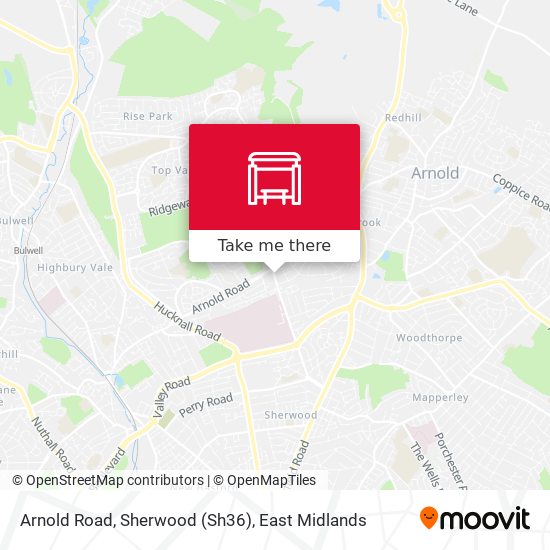 Arnold Road, Sherwood (Sh36) map