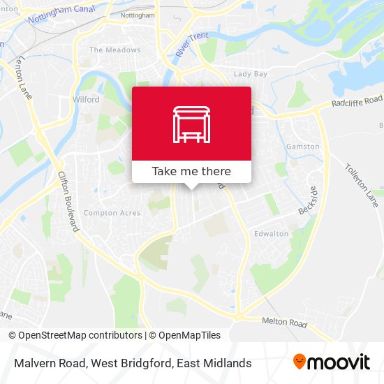 Malvern Road, West Bridgford map