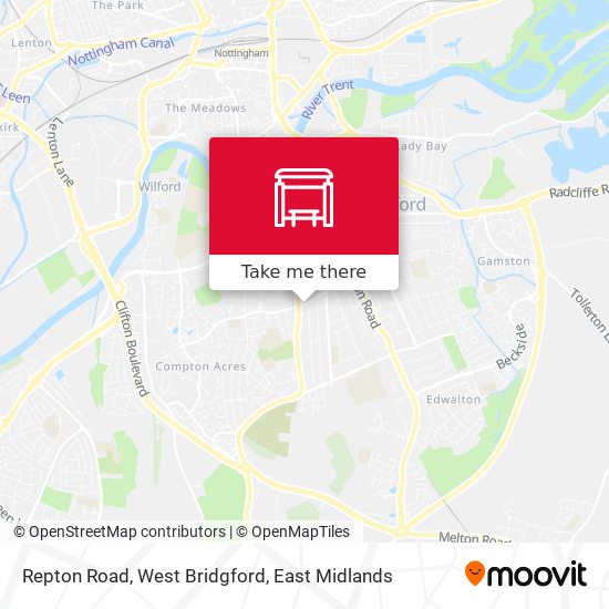 Repton Road, West Bridgford map